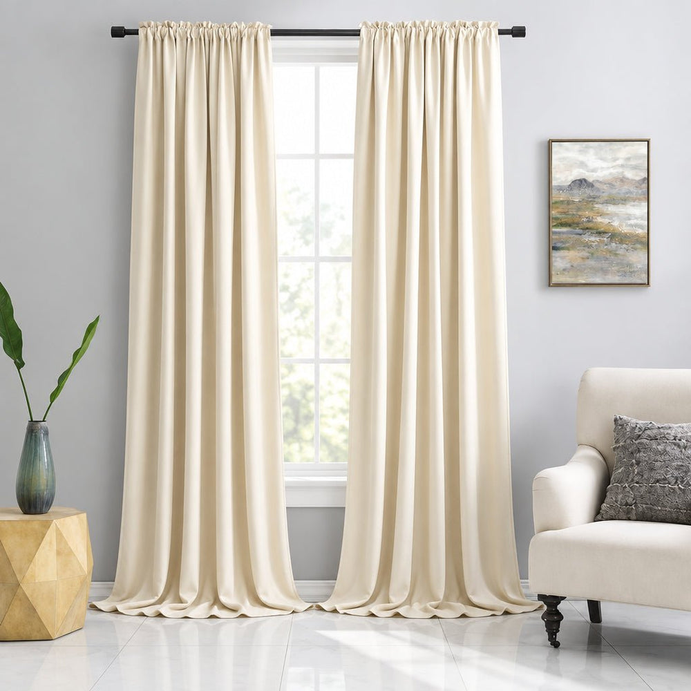 IVORY ROD POCKET CURTAIN PANEL| SOFT DRAPES