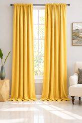Yellow Rod Pocket Curtain Panel – 3" Pocket, 2" H, 47" Wide