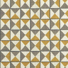 Pyramids Multi-Purpose Fabric—Cream/Grey/Gold—High-Quality—100% Cotton—Sold by The Yard—54" Inches Wide