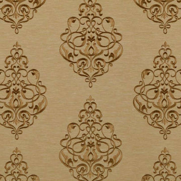 Vintage Brown Embroidery—Window Curtain —100% Cotton—Multi-Purpose—Sold by The Yard—54"Wide