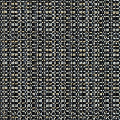 Close-up view of a black linen blend home decor fabric with a textured pattern | Sold by Beautiful Windows Elgin