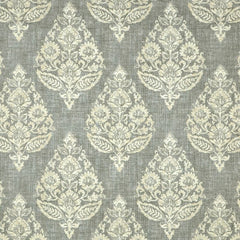 Croydon Grey Floral—Window Curtain Fabric—100% Cotton—Strong Durability—Multi-Purpose—Sold by The Yard—54"Wide