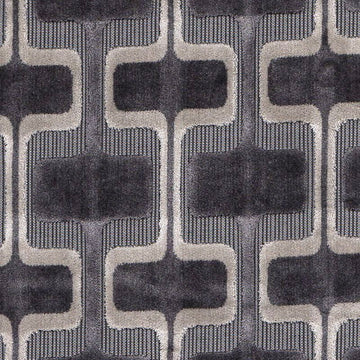 Charcoal-Grey —Upholstery Cut Velvet Fabric—75% Cotton, 25% Linen—Woven Backing—54" Inches Wide—Sold by the Yard