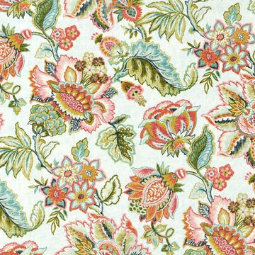 Summer Blooming Floral—Window Curtain Fabric—100% Cotton—Reliable Quality—Multi-Use—Sold by The Yard