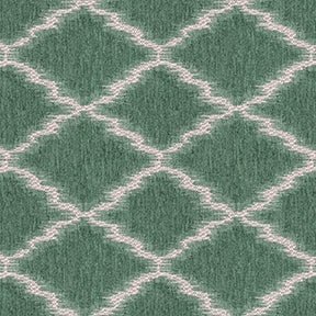 Mist green and white upholstery fabric with a geometric lattice pattern| Offered by Beautiful Windows Elgin, a trusted U.S. online fabric store