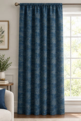 Bistre Blue Cotton Blend Curtains – Elegant Drapery Panels for Home Décor by Beautiful Windows Elgin