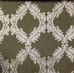 Demask Embroidery—Window Curtain—Diamond Fabric—100% Polyester—54" Inches Wide—Sold by the Yard