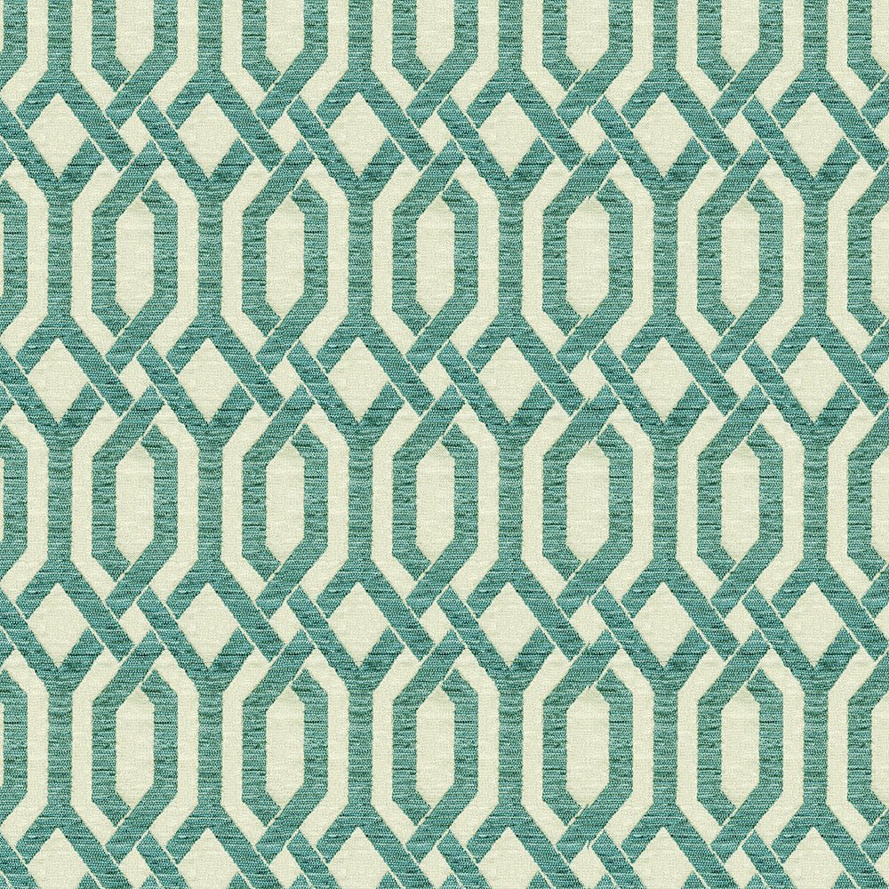 panatis pattern turquoise upholstery fabric-polyester cotton blend