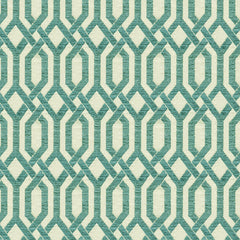 panatis pattern turquoise upholstery fabric-polyester cotton blend