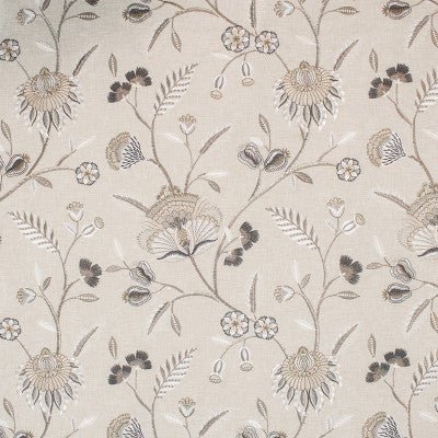 Grey and Ivory Embroidery Fabric| Beautiful Windows Elgin