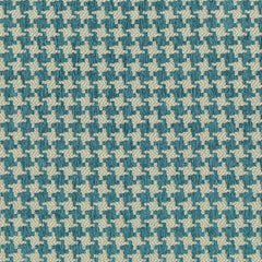 Turquoise upholstery fabric with a hound's-tooth pattern| Offered by BeautifulWindowsElgin.com—A trusted U.S. online fabric store
