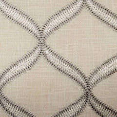 Samuel Embroidered—Light Grey Fabric—52% Polyester 48% Cotton—Emb:100%Viscose—Width 52” Wide