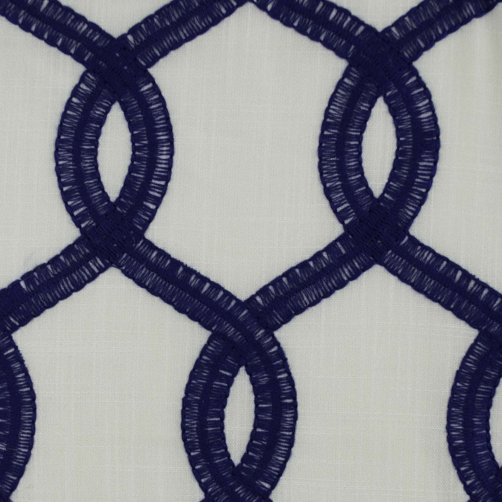 Nantucket blue and white drapery fabric | sold by the yard beautifulwindowselgin.com