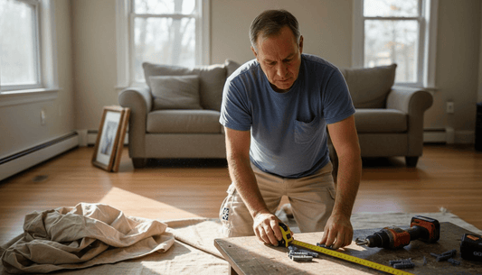 Homeowner preparing tools for window install