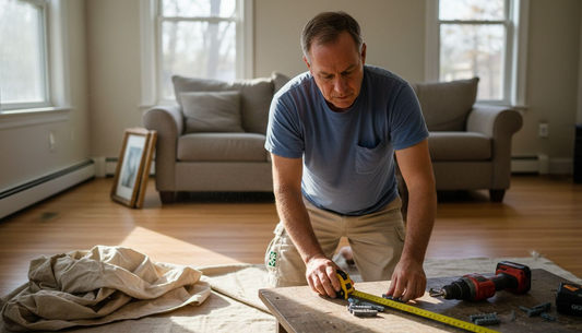 Homeowner preparing tools for window install