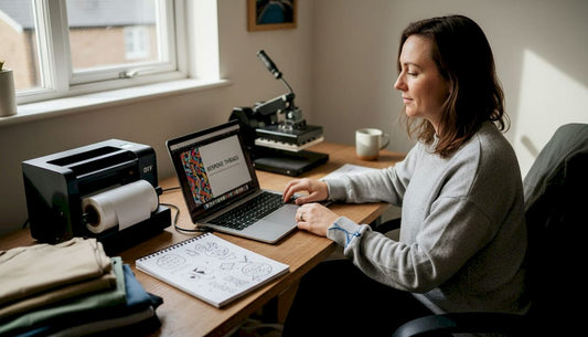 Woman adjusting layered shades and drapes