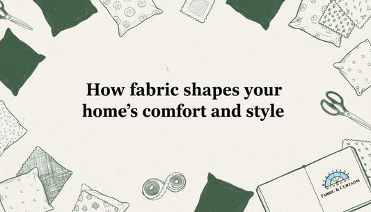 How fabric shapes your home's comfort and style | A Hand-drawn fabric themed title card illustration