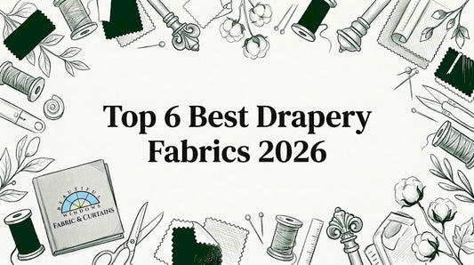 Hand-drawn title card with drapery decor objects