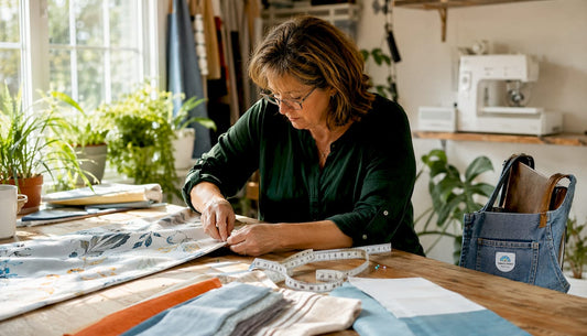 DIY sewer marking seam allowance on curtain fabric