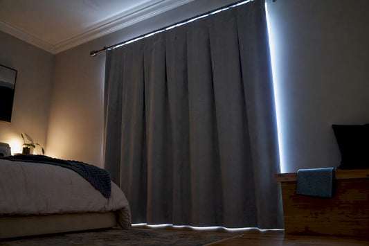 Curtain edges allowing daylight into bedroom