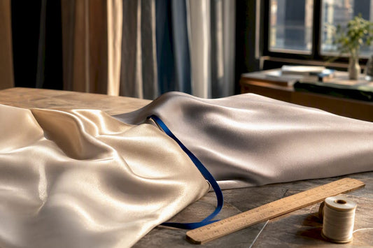 Satin and sateen fabric surfaces compared