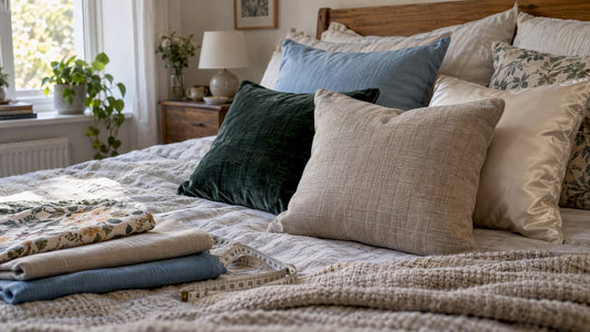 Pillows showing varied fabric textures