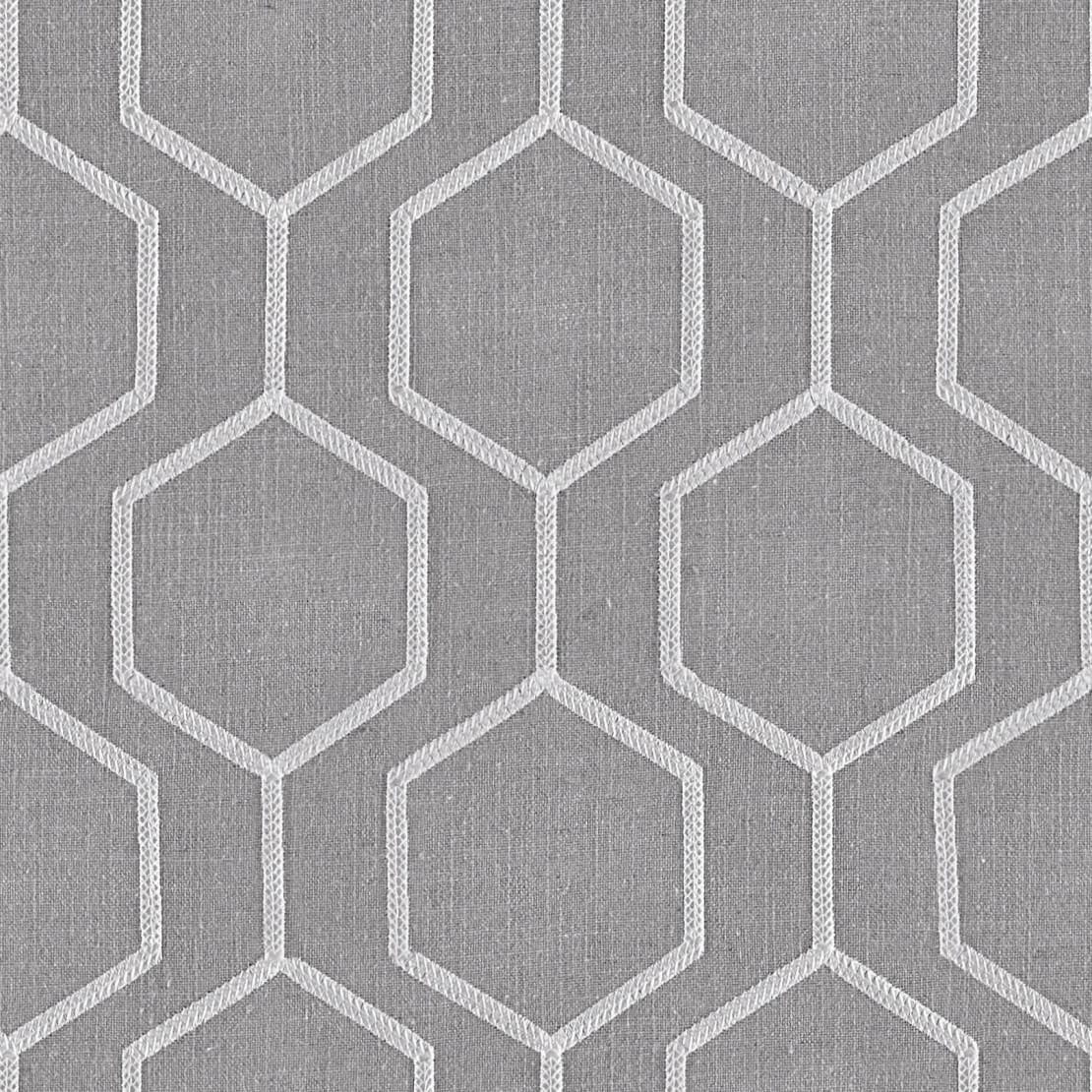 Lathan Grey Ring-Top Single Curtain Panel, 48 Inches Wide