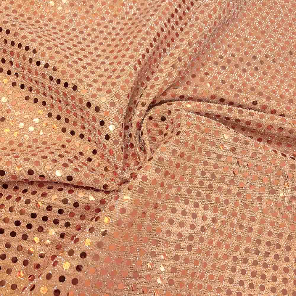 Sequence Fabric—Two Tone Knit—Peach| Silver Color—Width 58/60" Wide—100% Polyester—Nationwide Shipping