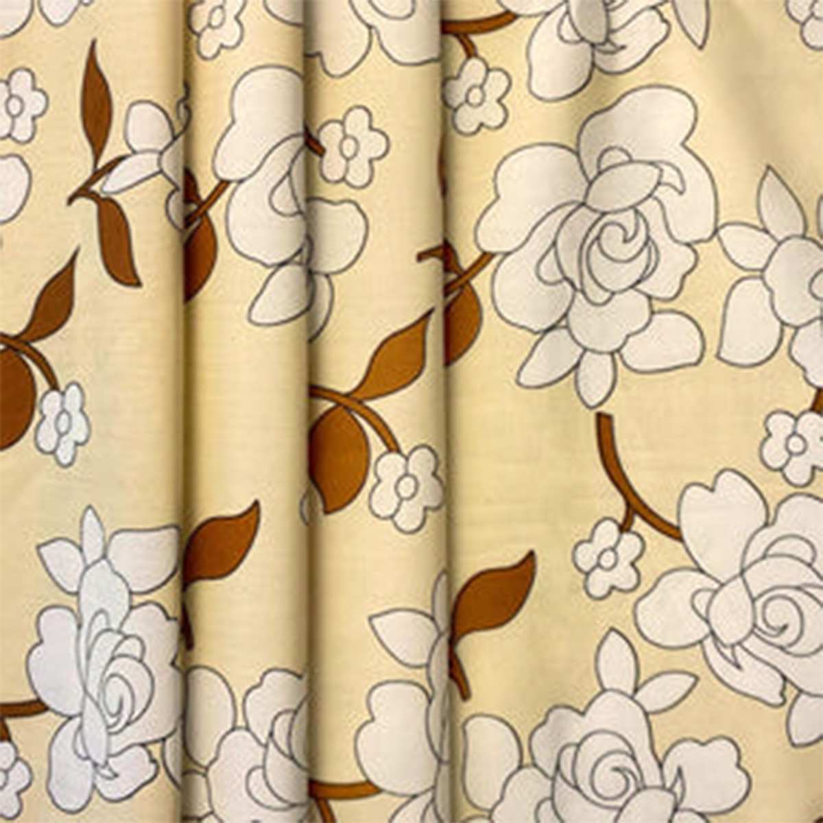 Rosette Printed Cotton Poplin—Natural Beige—100% Cotton—54" Inches Wide—Sold by the Yard—Available for Nationwide Shipping