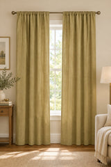 Silkara Gold Rod Pocket Curtain Panel 47-Inch-Wide Polyester