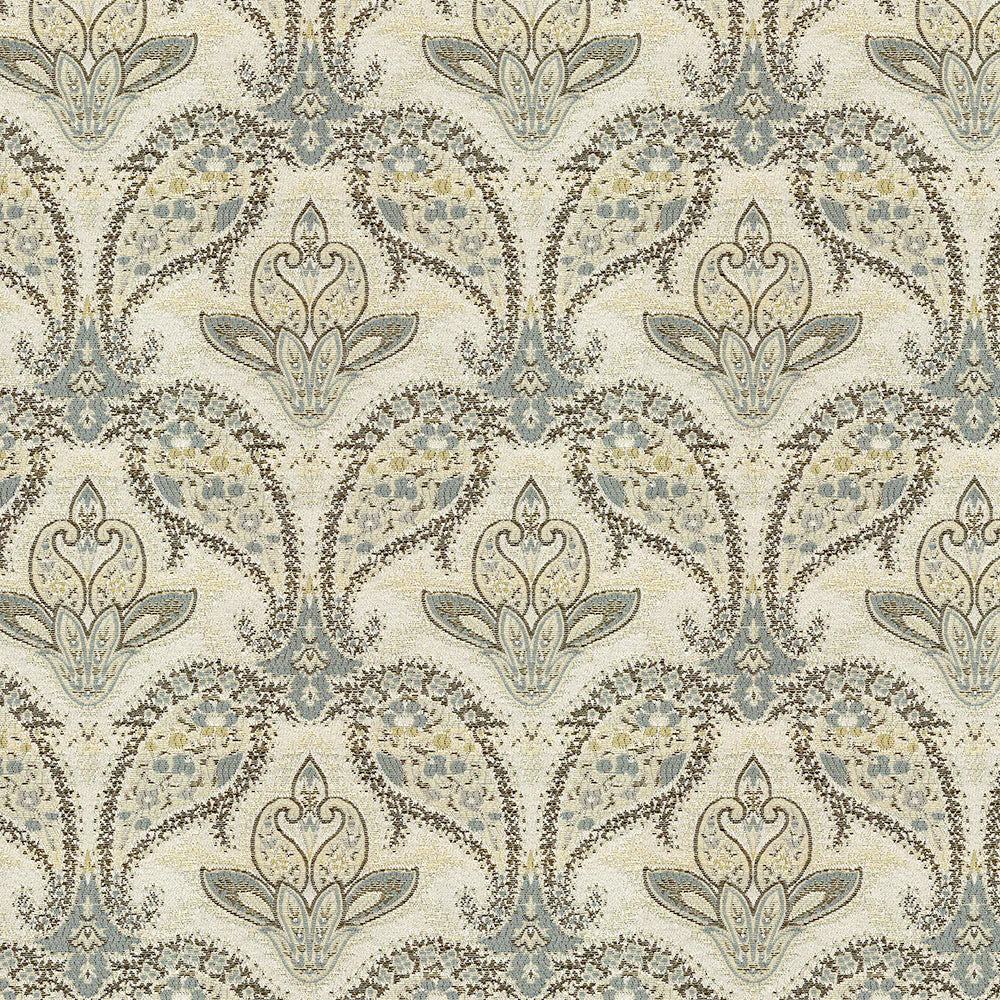 Home Decorating Fabric—Multi-Purpose Tennova—Ivory|Grey—Paisley Fabric—Sold by The Yard—54" Inches Wide—Nationwide Shipping