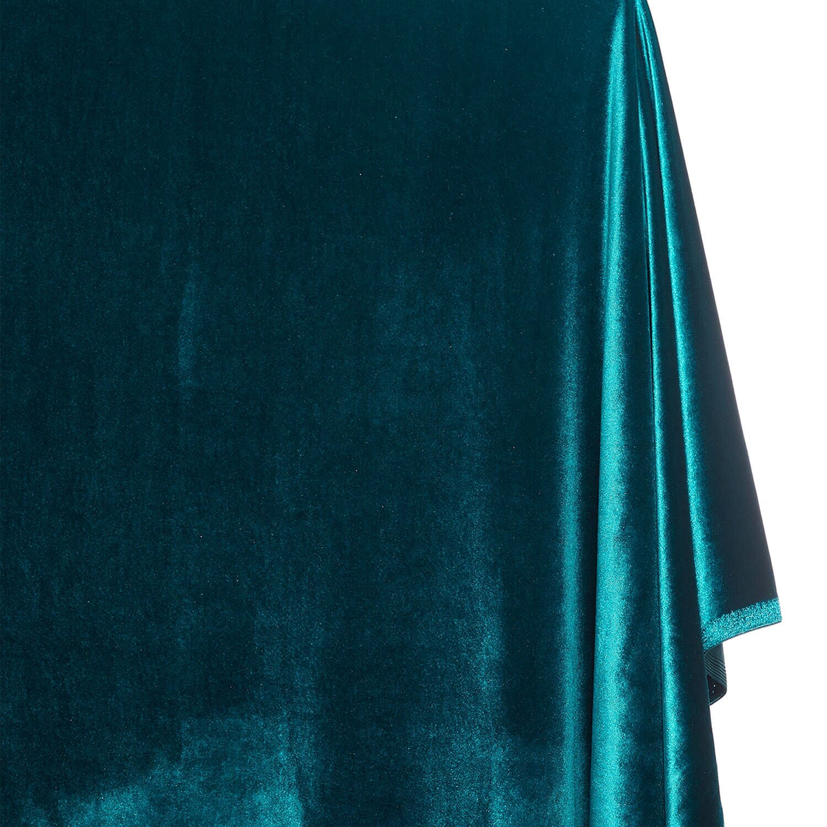 Modern Teal Blue—Stretch Velvet Fabric——90% Polyester, 10% Spandex— 60/61 Inches—20% Vertical
