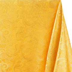 Riverside Woven Plain—Gold and Gold Hue—Paisley Brocade Fabric