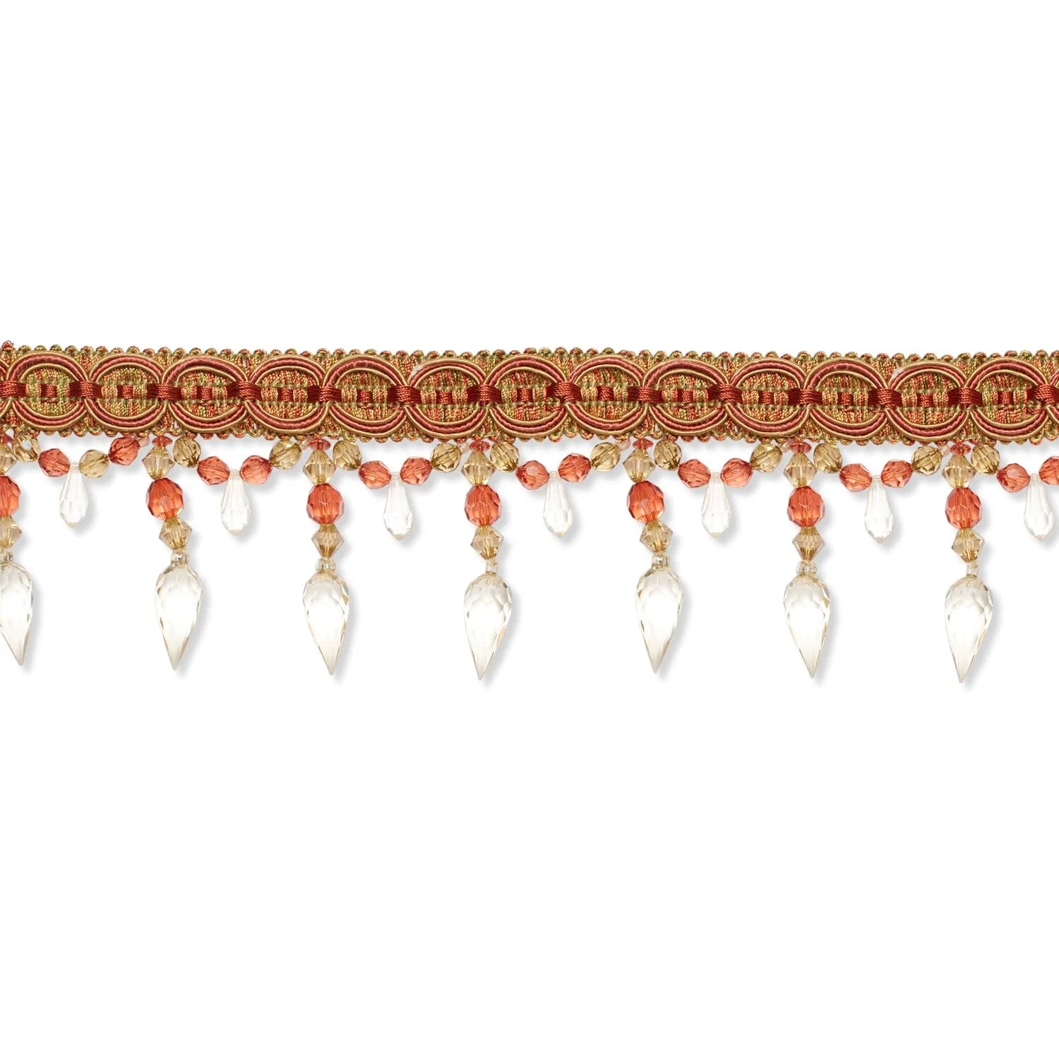 TICHINAPINK & GOLD BEADED TASSEL FRINGE TRIM