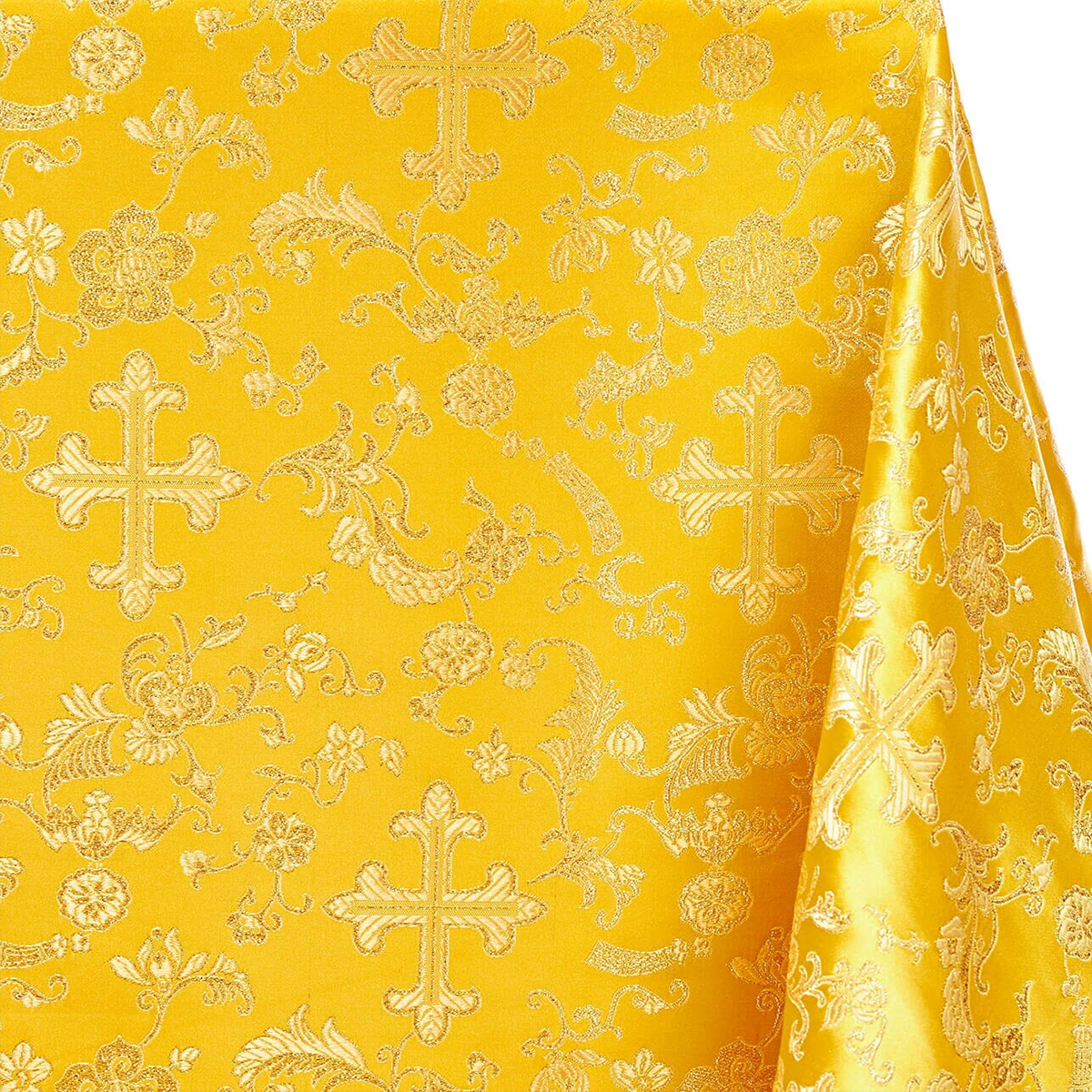 Religious Polyester Fabric—Gold and Gold Color—Church Brocade