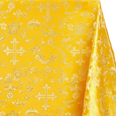 Religious Polyester Fabric—Gold and Gold Color—Church Brocade