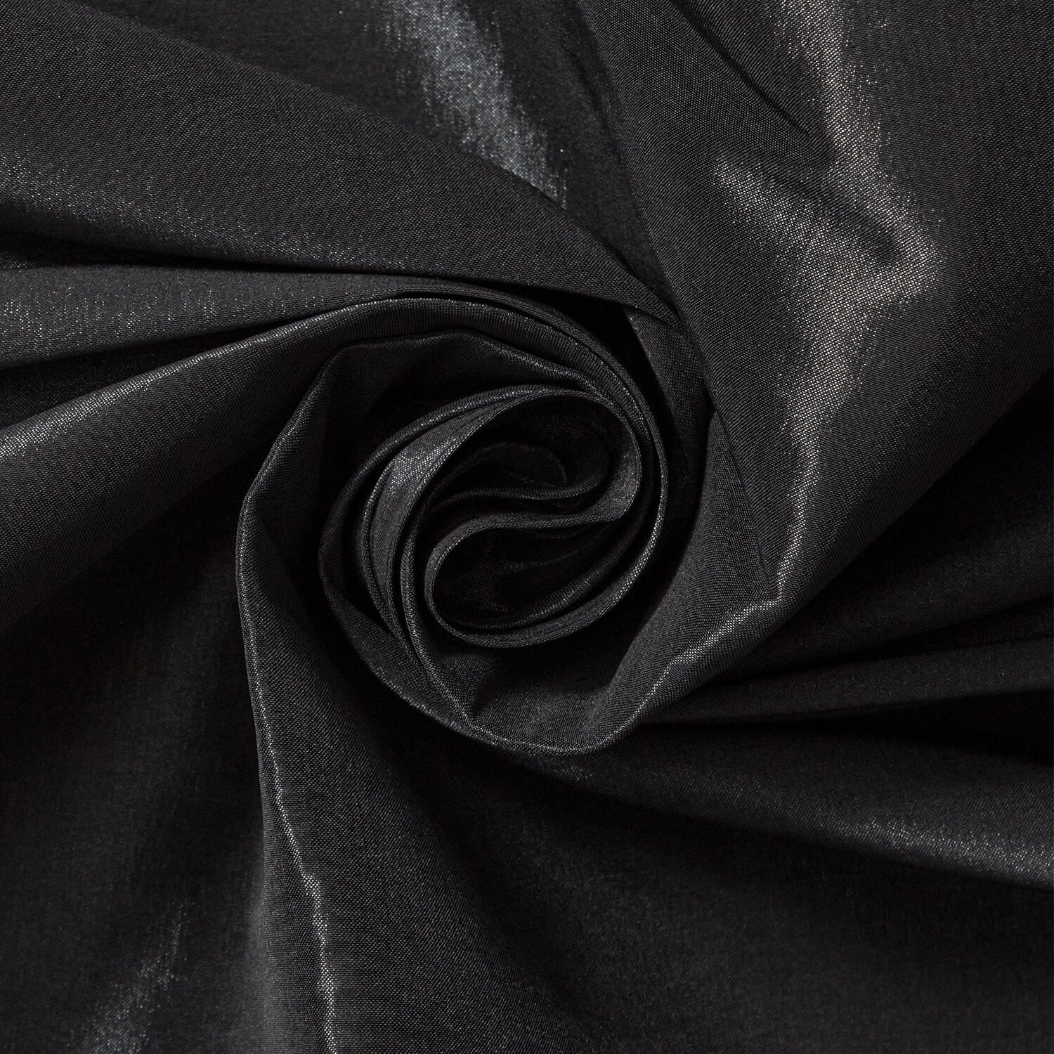 Black Stretch Taffeta Material—Polyester Blend— Smooth Texture—Sold by The Yard—58/60 Inches Wide