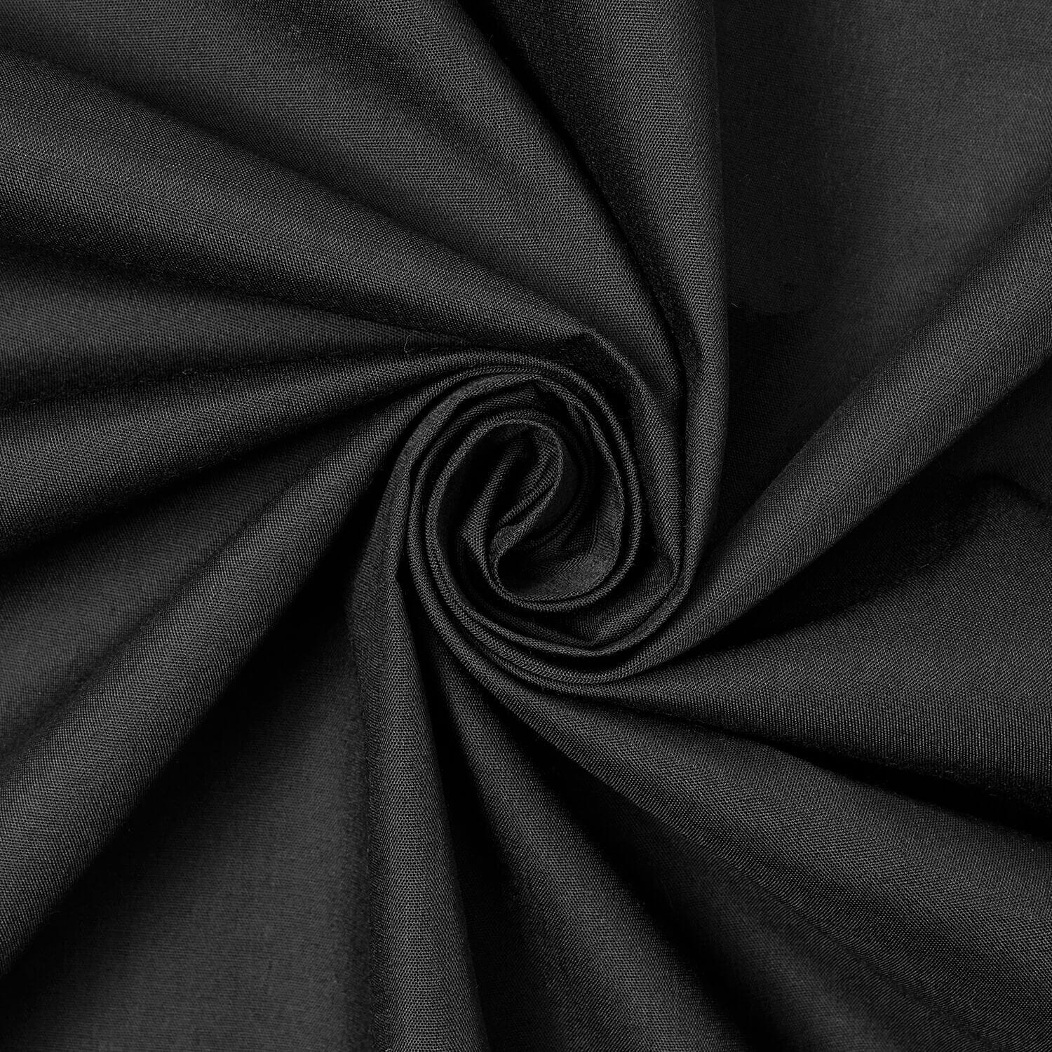 Black Color  Broadcloth 50/50 Cotton Blend Fabric—Sold by the Yard—(58/59 Inch) Wide—Available for Nationwide Shipping.