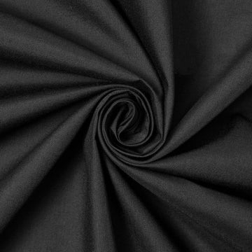 Black Color  Broadcloth 50/50 Cotton Blend Fabric—Sold by the Yard—(58/59 Inch) Wide—Available for Nationwide Shipping.