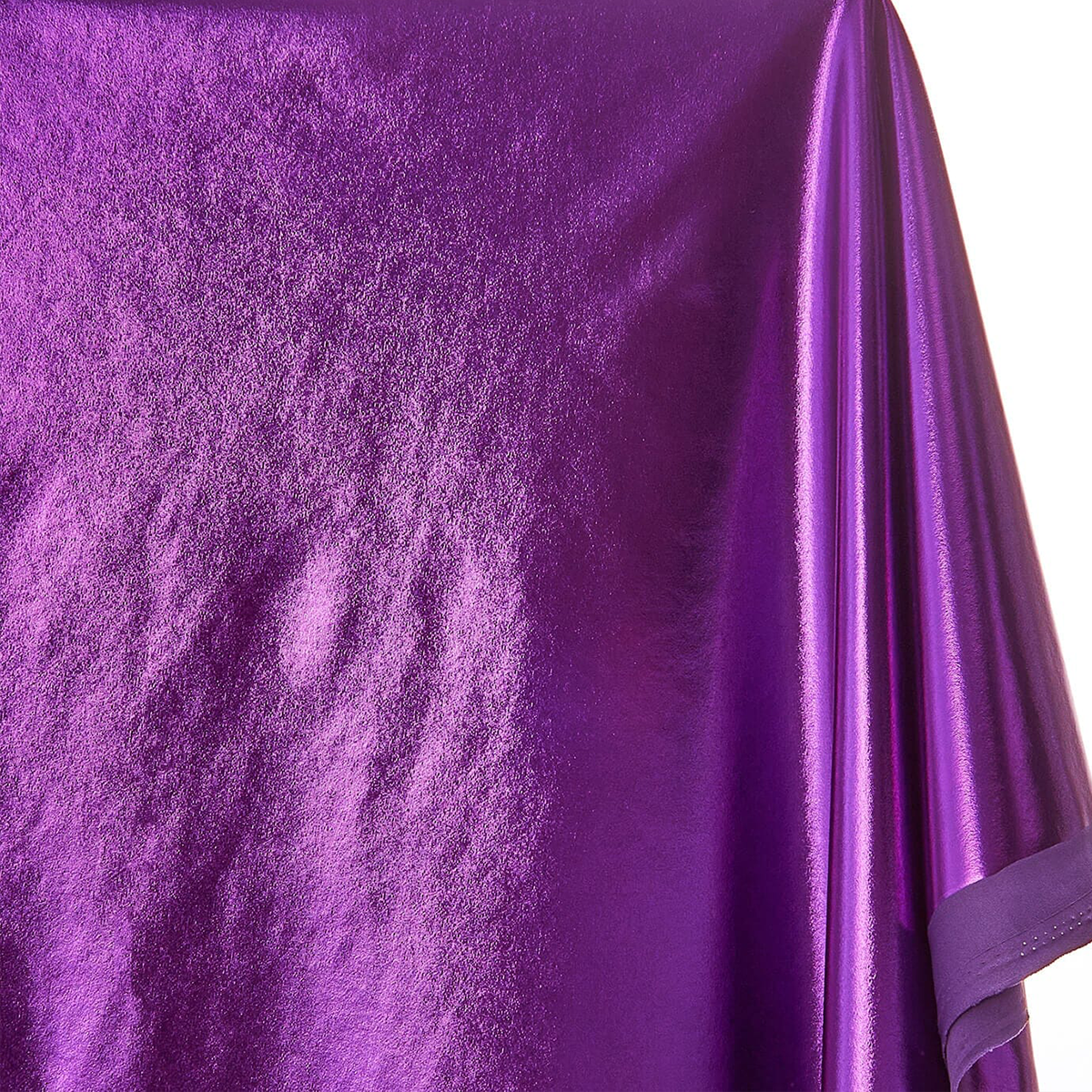 Purple Hue—Metallic Stretch Foil Material—95%-Polyester -5% Spandex—Sold By The Yard—Width 60/61 Inches Wide