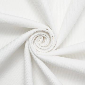 White—Standard 9 WaleCorduroy Material—0.75 Millimeters Thick—100% Cotton—59-60"Inch Wide—15.3 Ounces—Sold by the Yard