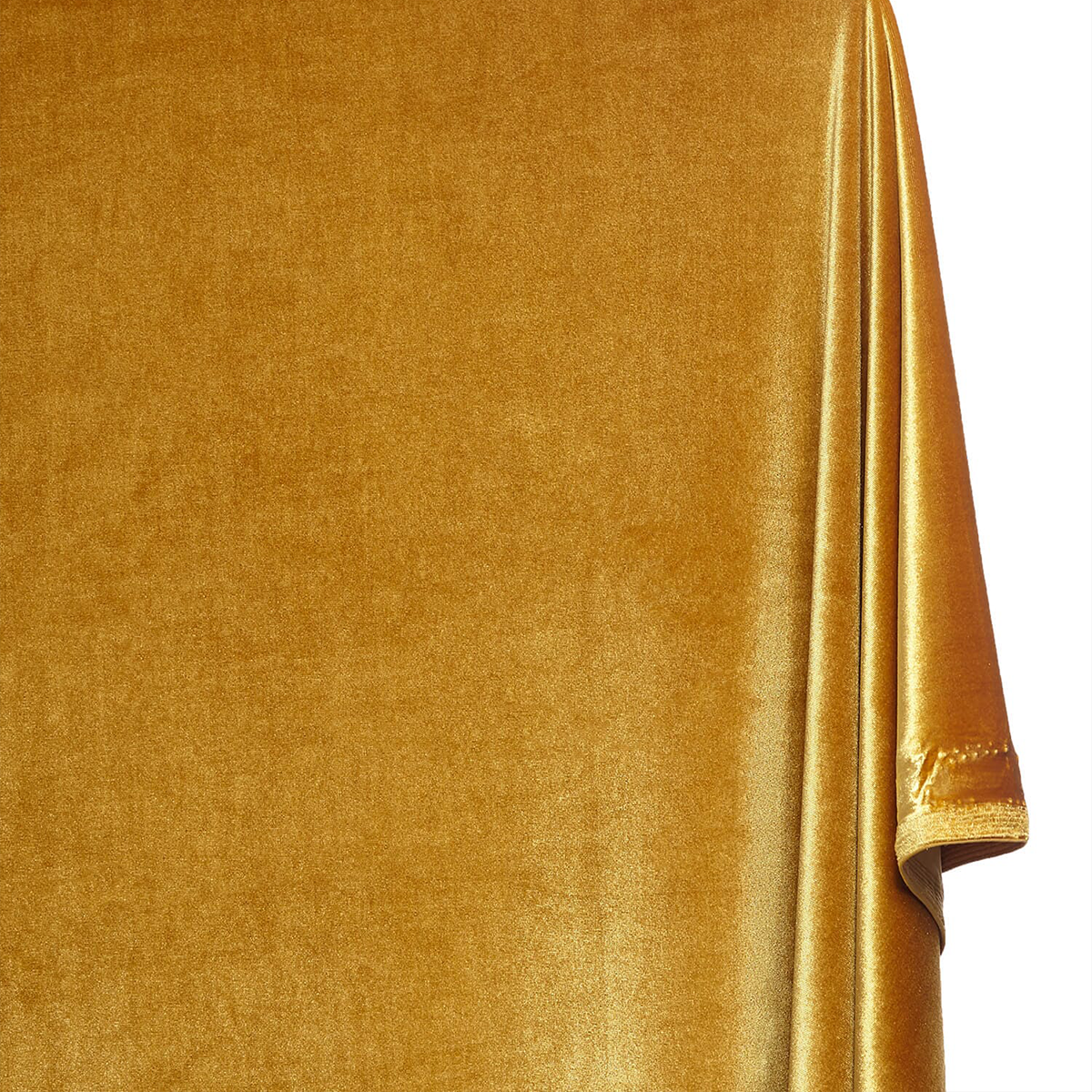 Warm Autumn Fabric—Mustard Gold —Stretch Velvet— 90% Polyester, 10% Spandex— 60/61 Inches—20% Vertical—Nationwide Shipping