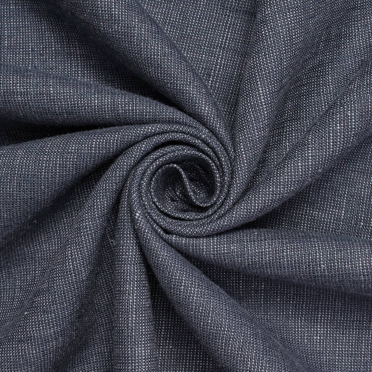 Keaton Two-Tone Linen Fabric—Navy Blue Lilac—Poly/Linen Blend