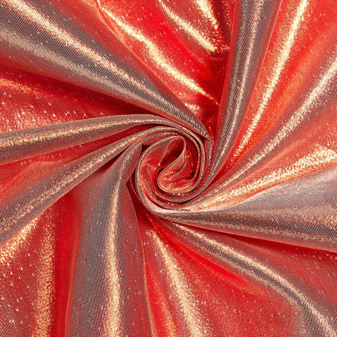 RED TISSUE LAME TABLE LINEN FABRIC