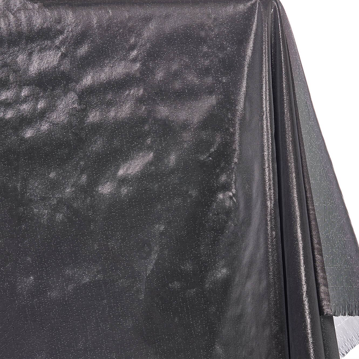 Eco-Friendly Obsidan Veil Black—Tissue Lame Material —60 Inches Wide—Tissue Lamé Material—49% nylon and 51% metallic—Nationwide Shipping