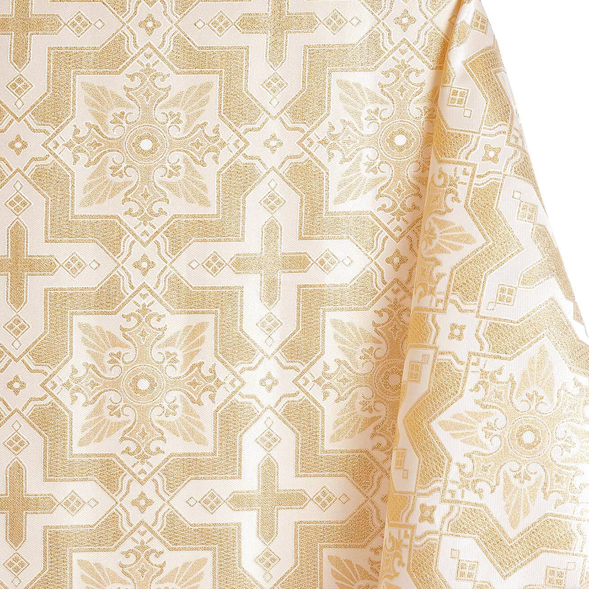 White Gold Ecclesiastical Brocade – 58" Wide – Sold by the Yard