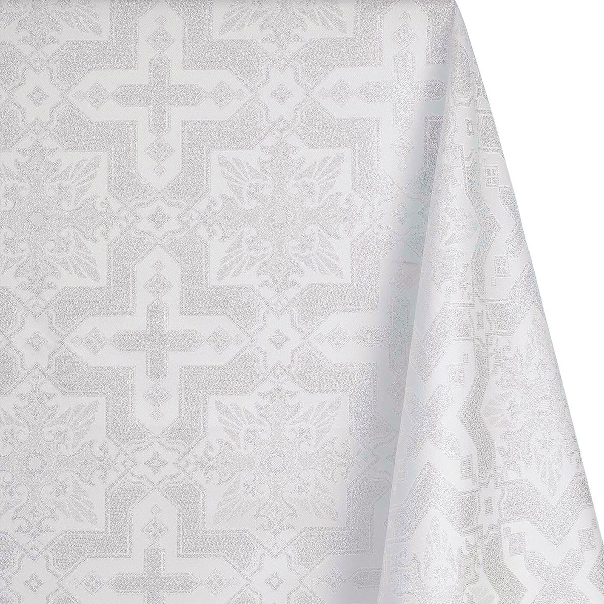 White Gold Liturgical Brocade – 58" Wide – Sold by the Yard
