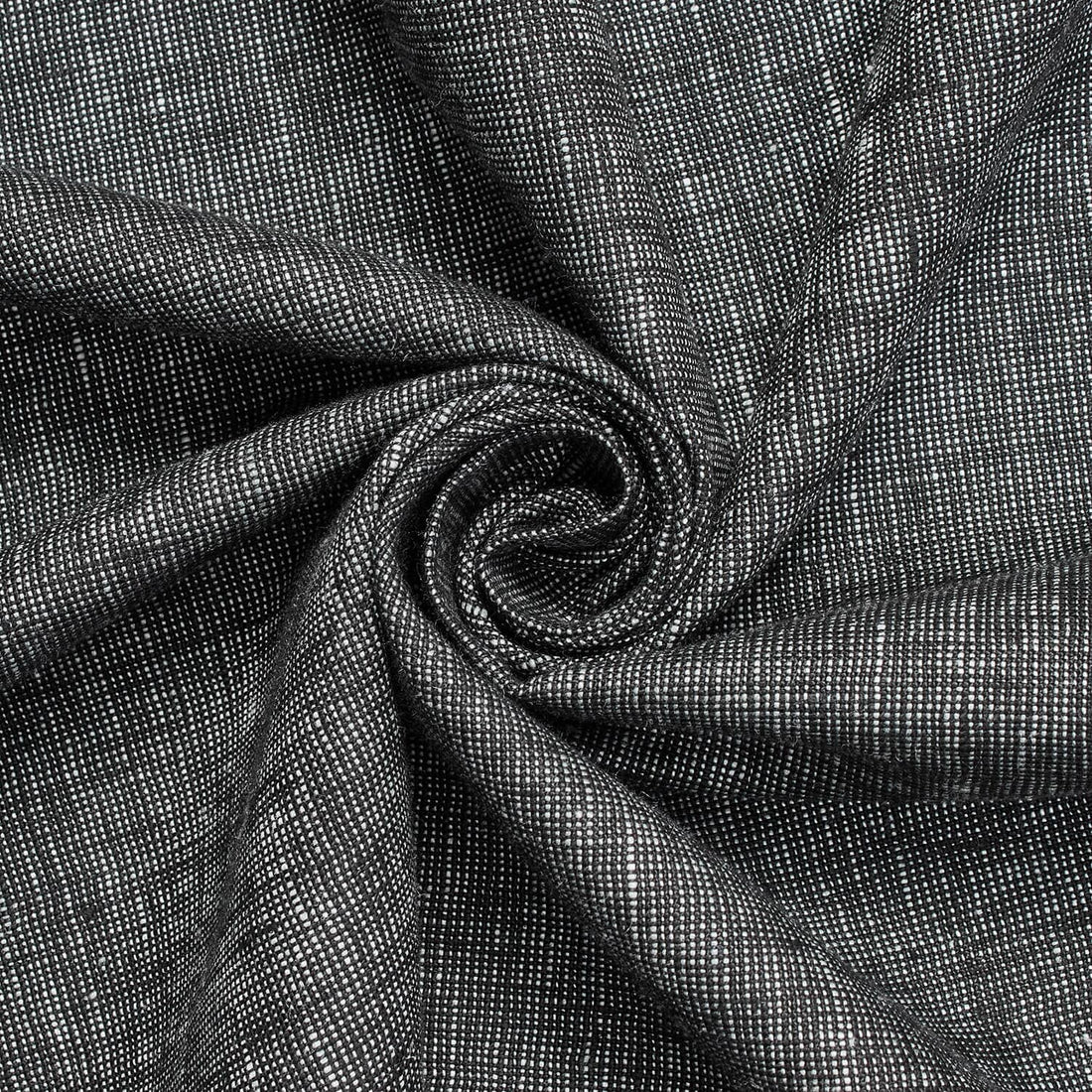 TAMSIN BLACK & WHITE YARN DYED TWO TONE LINEN MATERIAL