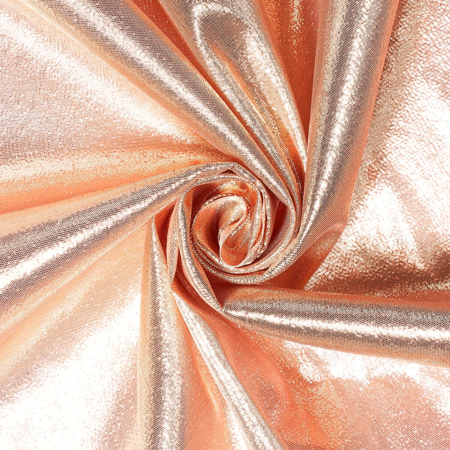 Apparel Fabric —Tissue Lamé Material—Peach Hue— 51% Metallic 49% Nylon—52" Wide—Available by the Yard—Nationwide Shipping