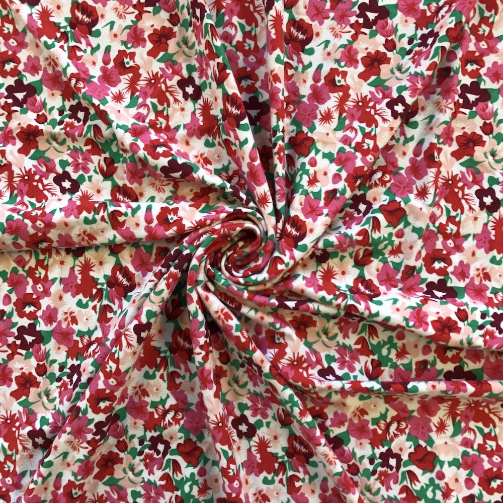 Petunia Printed—Available With Nationwide Shipping—100% Polyester—Width 58/60 inches—Sold by the Yard